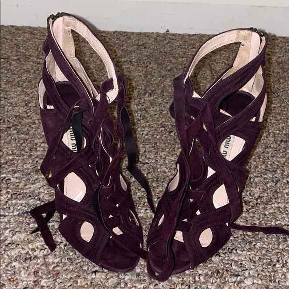 Womens Miu Miu Calzature Donna Ankle Strap Heels - Picture 5 of 9